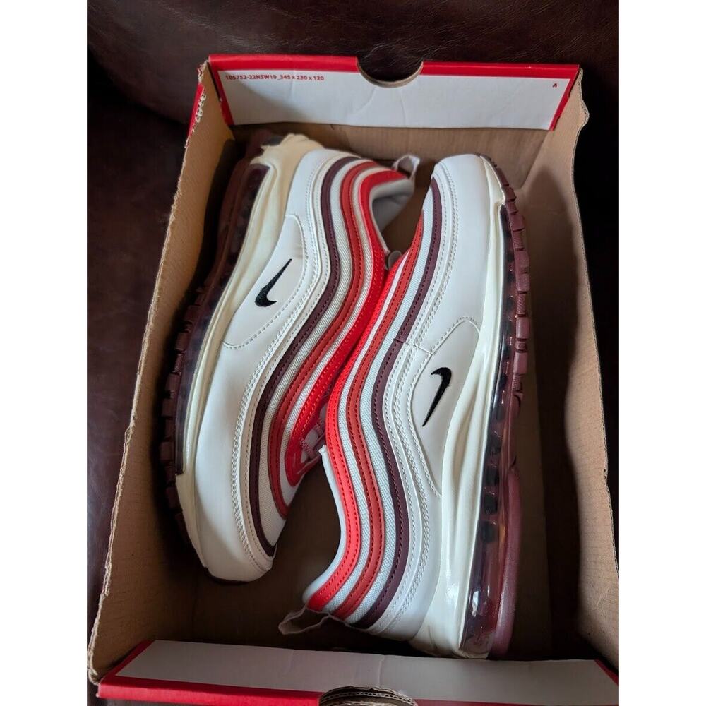 Nike Air Max 97 Retro Summit White Dark Team Dragon Red Black 1 90 95 FN6957 101 - Picture 4 of 5